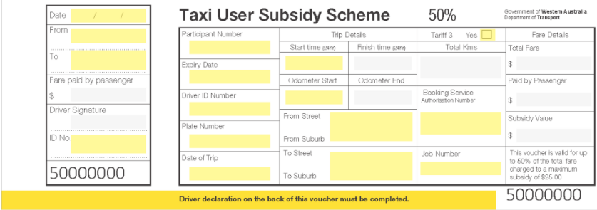 A picture of 50% subsidy voucher.